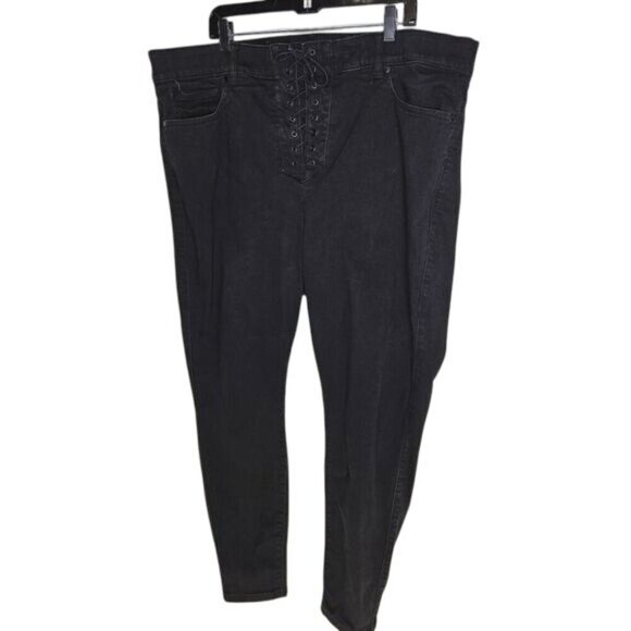 Torrid Black Bombshell Skinny Lace-Up‎ Jeans 24R - Picture 1 of 13